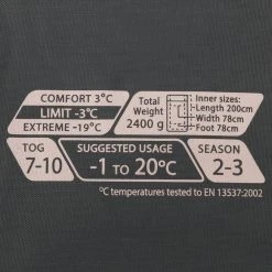 Vango Ambience Single 3C Sleeping Bag Grey -Tatonka Shop 112279 3