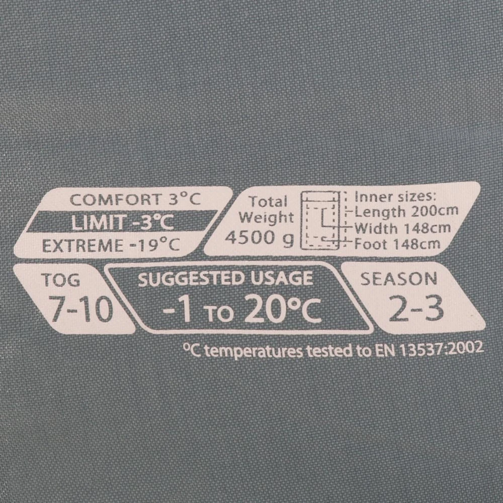 Vango Ambience Double 3C Sleeping Bag Grey 4 Vango Ambience Double 3C Sleeping Bag Grey - Image 2