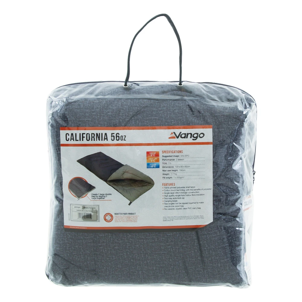 Vango California King 9C Sleeping Bag Grey 56oz 2 Vango California King 9C Sleeping Bag Grey 56oz