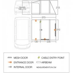 Vango Kela V Air Low Driveaway Awning Cloud Grey